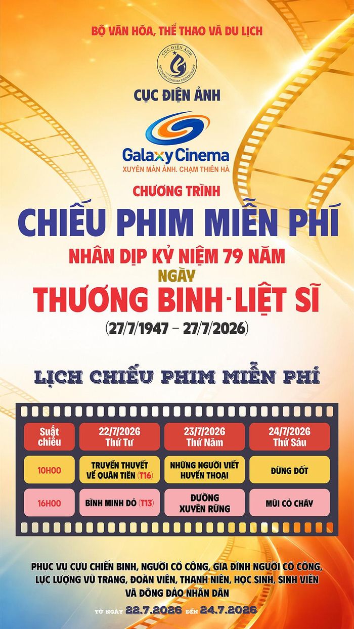 Lịch chiếu phim miễn phí được công bố rộng rãi trên các nền tảng truyền thông, tạo điều kiện thuận lợi cho người dân đến xem.