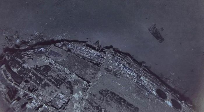 Phần mũi chiếc máy bay được phát hiện dưới đáy Đại Tây Dương - Ảnh: AIR/SEA HERITAGE FOUNDATION