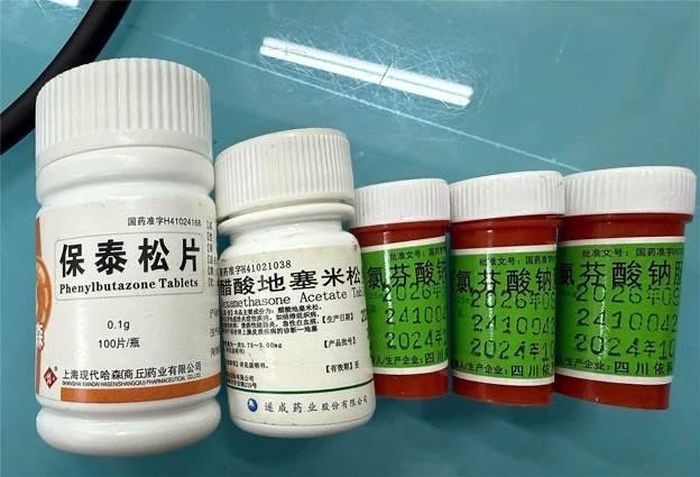 Thuốc chứa chất cấm Phenylbutazone mà người bệnh sử dụng. Ảnh: BVCC