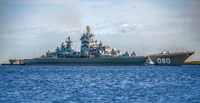 Tàu tuần dương hạt nhân Admiral Nakhimov Nga sau đợt thử nghiệm trên biển mới nhất. (Ảnh: MW)
