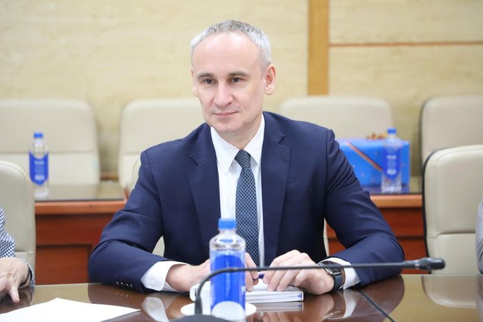 Ông Daniel Plankermann, Giám đốc Quốc gia của Ngân hàng Tái thiết Đức (KfW) phụ trách khu vực Việt Nam, Lào và Campuchia phát biểu. Ảnh: Trần Minh