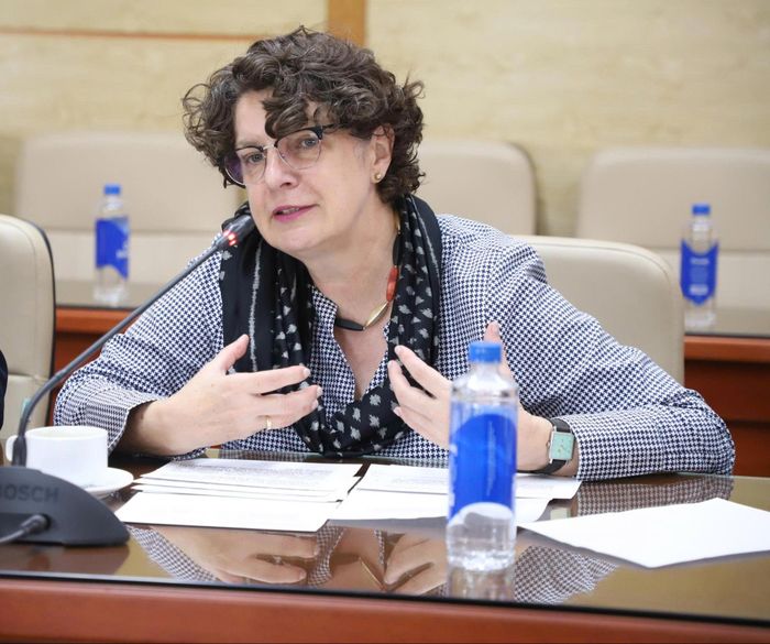 Bà Helga Margarete Barth, Đại sứ nước Cộng hòa Liên bang Đức tại Việt Nam phát biểu. Ảnh: Trần Minh