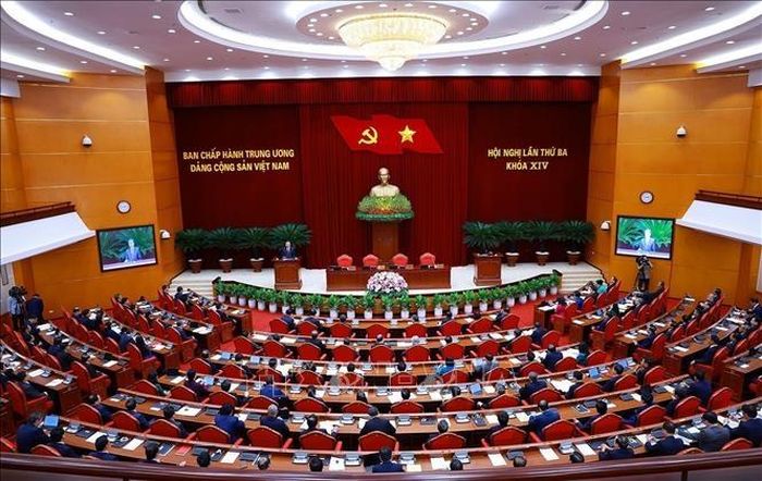  Phiên bế mạc Hội nghị lần thứ 3 Ban Chấp hành Trung ương Đảng khóa XIV. Ảnh: Dương Giang/TTXVN. 