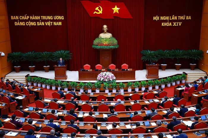  Tổng Bí thư, Chủ tịch nước Tô Lâm phát biểu bế mạc Hội nghị lần thứ ba Ban Chấp hành Trung ương Đảng khóa XIV. Ảnh: Dương Giang - TTXVN 