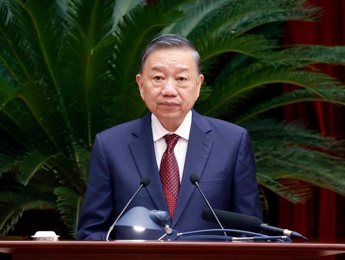 Tổng Bí thư, Chủ tịch nước Tô Lâm phát biểu bế mạc Hội nghị Ban Chấp hành Trung ương Đảng lần thứ 3, khóa XIV. Ảnh: Thống Nhất - TTXVN