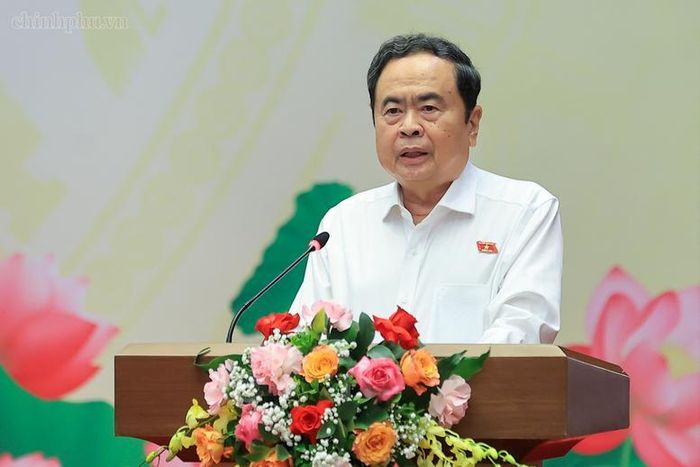 Chủ tịch Quốc hội Trần Thanh Mẫn phát biểu - Ảnh: VGP/Nhật Bắc