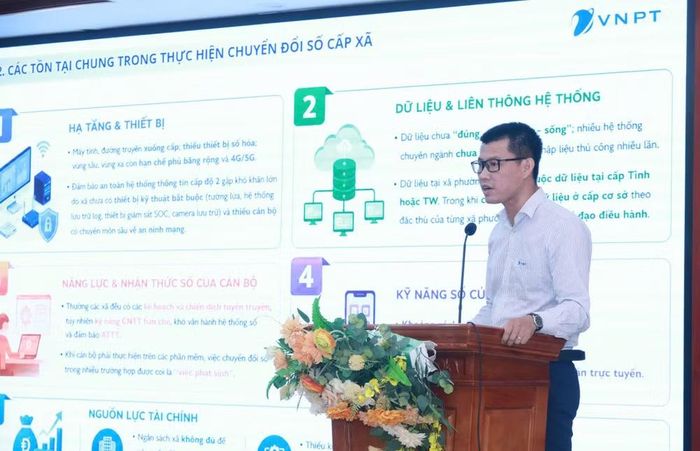 Đại diện VNPT trình bày tham luận tại Hội thảo.