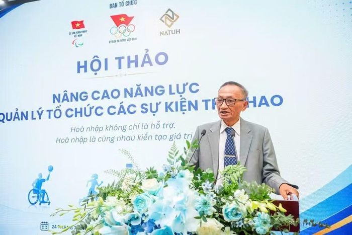 Tổng Thư ký Ủy ban Paralympic Việt Nam Trần Đức Thọ tại hội thảo.