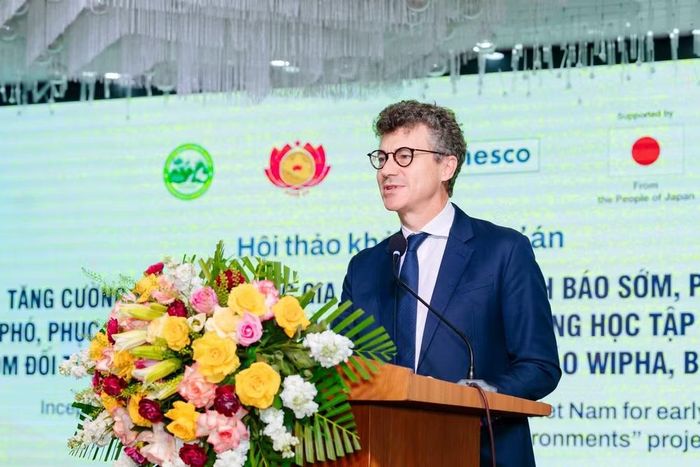 Ông Jonathan Wallace Baker, Trưởng đại diện UNESCO tại Việt Nam phát biểu tại Hội thảo. (Ảnh: UNESCO tại Việt Nam cung cấp)