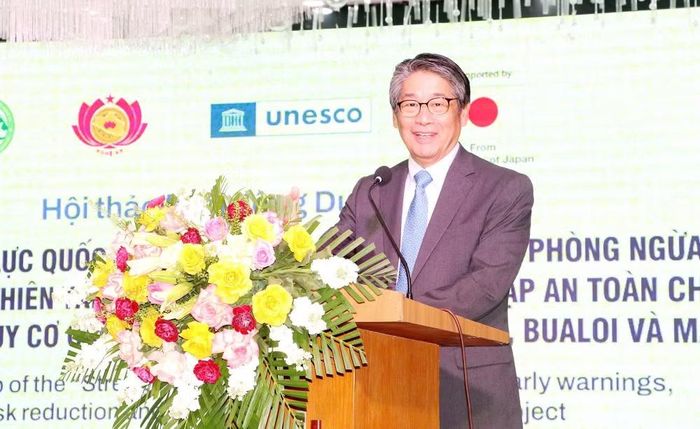 Ông Ito Naoki, Đại sứ đặc mệnh toàn quyền Nhật Bản tại Việt Nam phát biểu tại hội thảo.