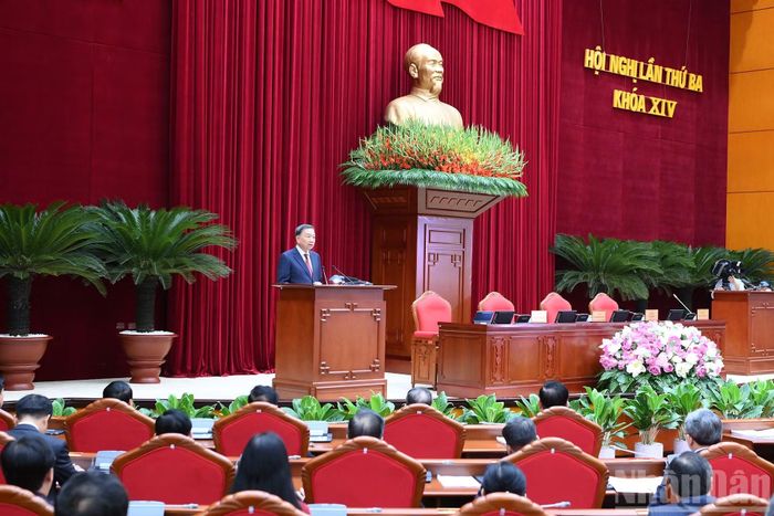 Tổng Bí thư, Chủ tịch nước Tô Lâm phát biểu bế mạc hội nghị.
