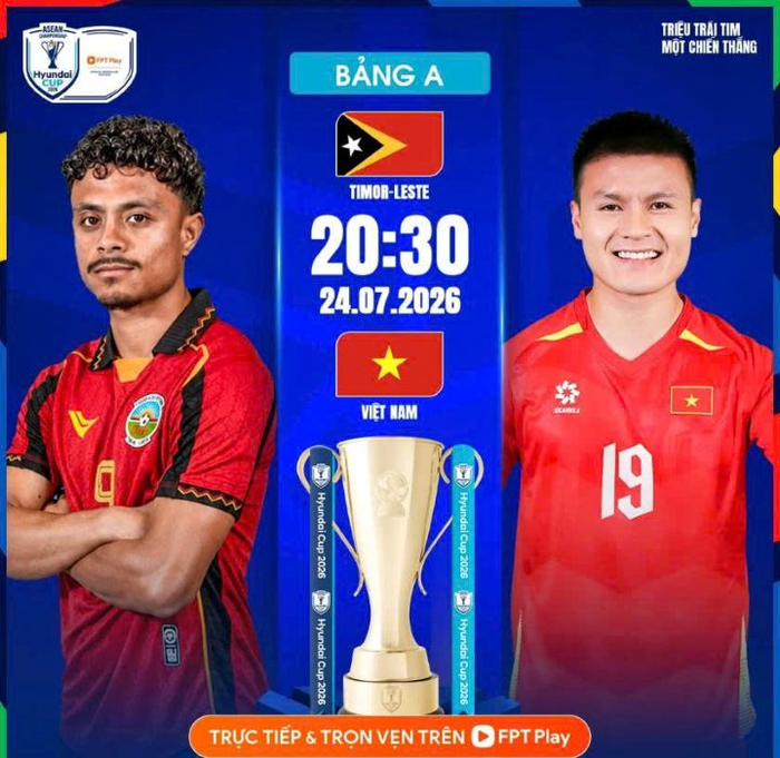 Tin thể thao (24-7): Đội tuyển Việt Nam chạm trán Timor Leste tại ASEAN Cup. Ảnh: FPT Play