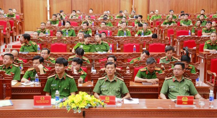 Lãnh đạo Công an các đơn vị, địa phương, lực lượng Cảnh sát điều tra Công an TP Đà Nẵng tham dự Hội nghị.