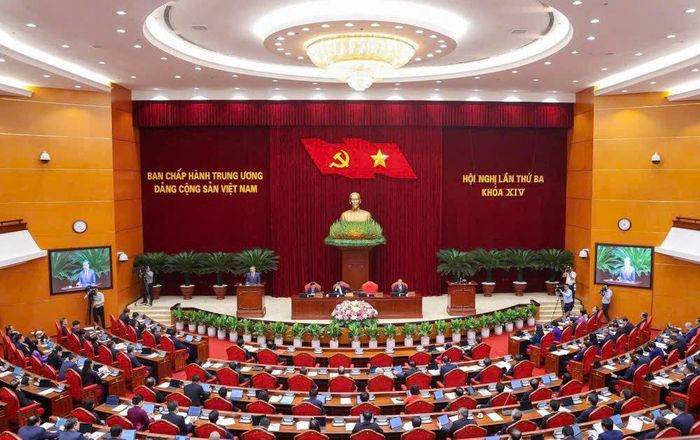 Hội nghị lần thứ 3 Ban Chấp hành Trung ương Đảng khóa XIV. Ảnh: VIẾT CHUNG