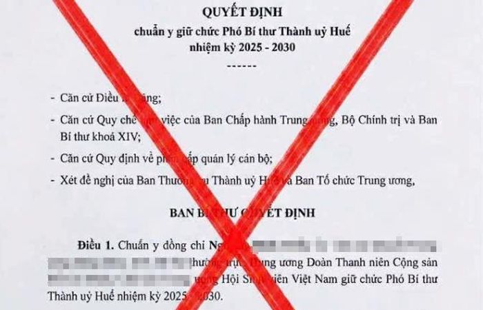 Văn bản giả mạo về việc chuẩn y chức vụ nhân sự