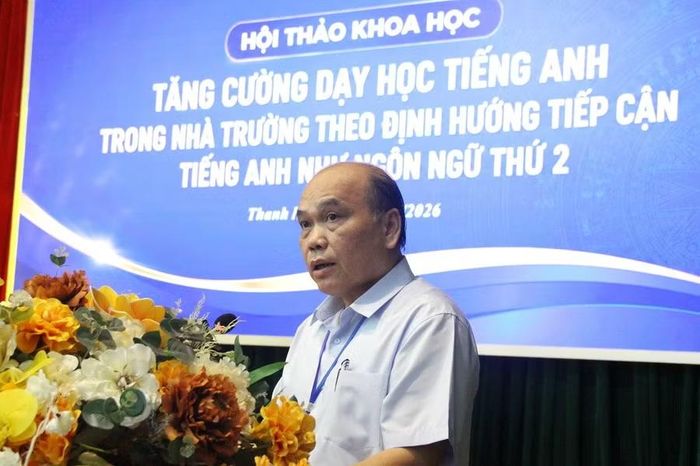 Ông Nguyễn Văn Dĩnh - Phó Giám đốc Sở GD&ĐT Thanh Hóa phát biểu tại hội thảo.