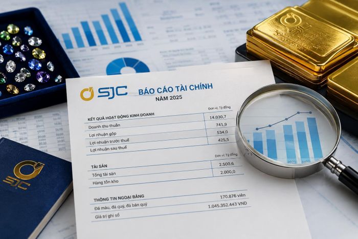 Doanh thu thuần năm 2025 của SJC đạt gần 14.031 tỷ đồng. (Ảnh minh họa)