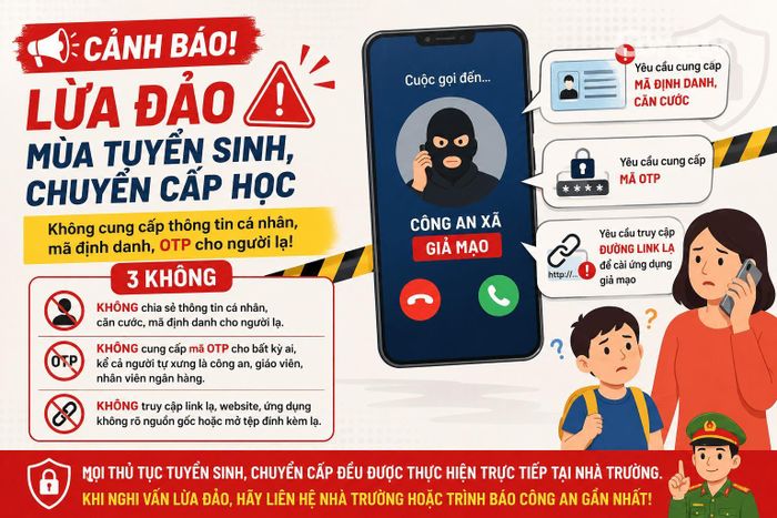 Khi nhận được cuộc gọi có dấu hiệu lừa đảo, phụ huynh nên liên hệ trực tiếp với nhà trường để xác minh.