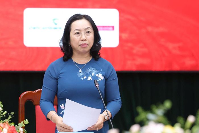 Bà Thái Thu Xương, Phó Chủ tịch Tổng Liên đoàn Lao động Việt Nam. Ảnh: N.Hải