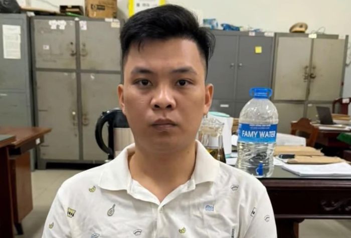 Nguyễn Duy Kiệt tại cơ quan công an. Ảnh: Công an TP Cần Thơ