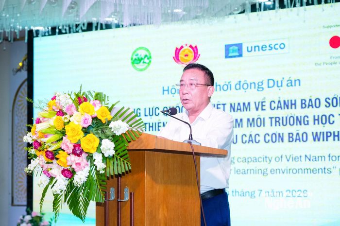 Phó Chủ tịch UBND tỉnh Nghệ An Nguyễn Văn Đệ phát biểu tại hội thảo. Ảnh: TL