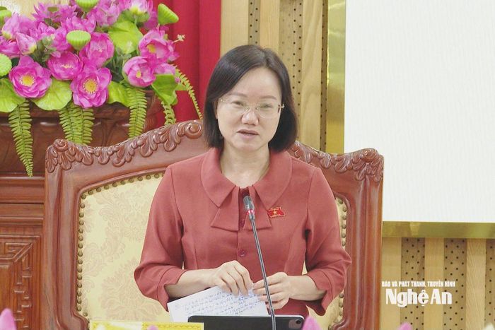 Phó Trưởng đoàn chuyên trách Đoàn ĐBQH tỉnh, Trưởng đoàn giám sát Thái Thị An Chung kết luận. Ảnh: Xuân Hướng