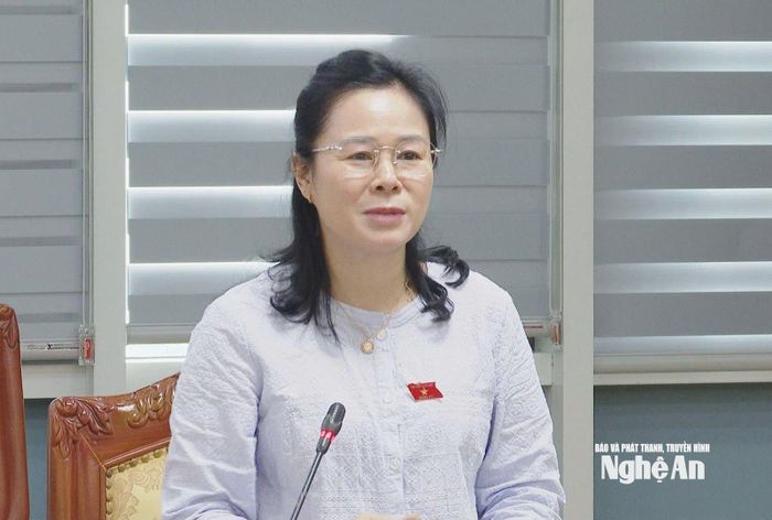 Giám đốc Sở Y tế Lê Thị Hoài Chung phát biểu. Ảnh: Xuân Hướng