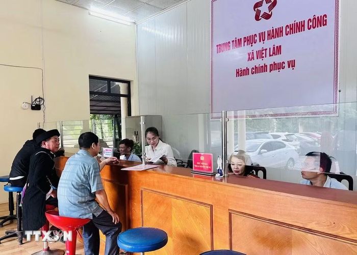 Trung tâm hành chính công xã Phú Linh (tỉnh Tuyên Quang). (Ảnh: Đức Thọ/ TTXVN)