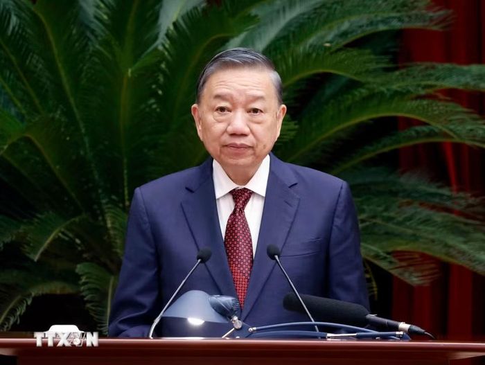 Tổng Bí thư, Chủ tịch nước Tô Lâm phát biểu bế mạc Hội nghị Ban Chấp hành Trung ương Đảng lần thứ 3, khóa XIV. (Ảnh: Thống Nhất/TTXVN)