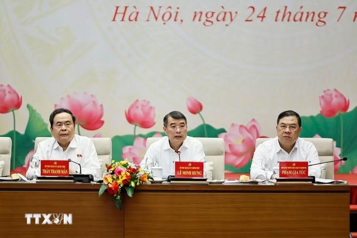 Ủy viên Bộ Chính trị, Bí thư Đảng ủy Chính phủ, Thủ tướng Chính phủ Lê Minh Hưng phát biểu. (Ảnh: Doãn Tấn/TTXVN)
