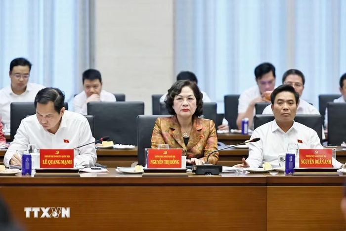 Lãnh đạo Quốc hội dự Hội nghị. (Ảnh: Doãn Tấn/TTXVN)