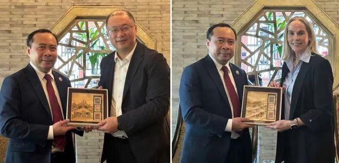 Bộ trưởng Vũ Hải Quân làm việc với lãnh đạo cấp cao Tập đoàn ZTE (Trung Quốc) và giám đốc phụ trách chiến lược chính sách công khu vực Châu Á - Thái Bình Dương của Meta. Ảnh: Bộ KHCN.