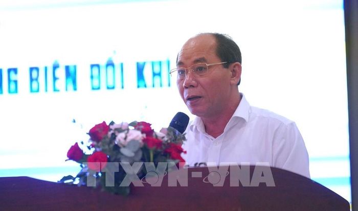 Ông Lê Viết Bình, Trưởng đại diện Bộ Nông nghiệp và Môi trường tại các tỉnh phía Nam phát biểu tại sự kiện. Ảnh: Hương Giang - TTXVN