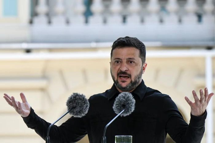Tổng thống Ukraine Volodymyr Zelensky. Ảnh: The Boston Globe.