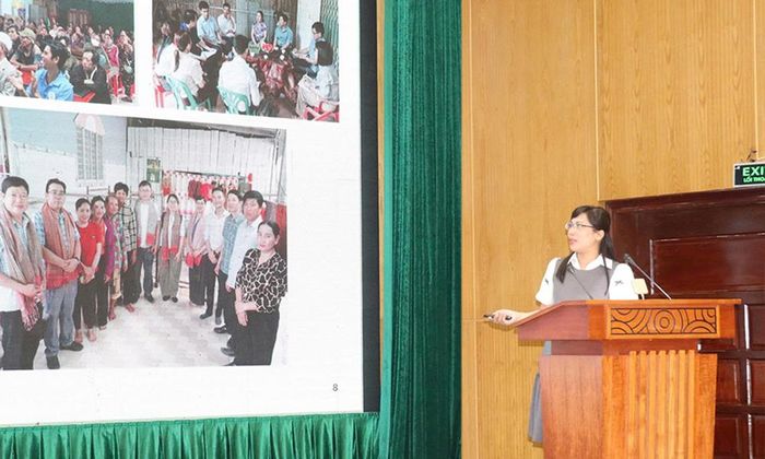  Đại diện Trung tâm Sản xuất sạch hơn giới thiệu Dự án Eco-Fair WBs và cơ hội hỗ trợ doanh nghiệp/ hợp tác xã tiếp cận tài chính xanh. 
