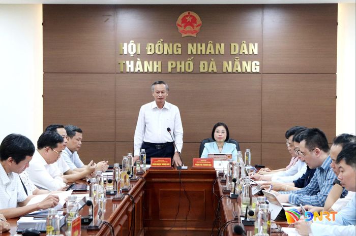 Phó Chủ tịch HĐND thành phố Đà Nẵng Đoàn Ngọc Hùng Anh phát biểu tại buổi làm việc. Ảnh: TRỌNG HUY