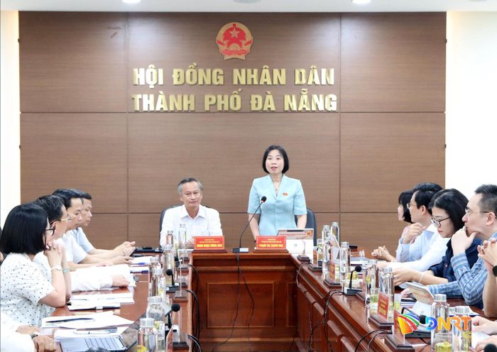 Phó Chủ tịch HĐND thành phố Hà Nội Phạm Thị Thanh Mai phát biểu tại buổi làm việc. Ảnh: TRỌNG HUY