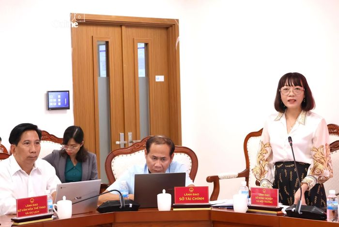 Lãnh đạo Sở Nông nghiệp và Môi trường nêu ý kiến tại buổi làm việc.
