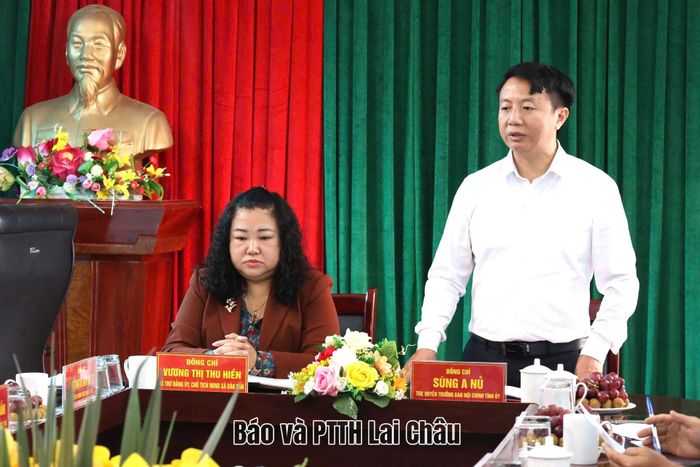Đồng chí Sùng A Nủ - Tỉnh ủy viên, Quyền Trưởng Ban Nội chính Tỉnh ủy phát biểu kết luận buổi làm việc.