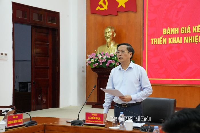 Đồng chí Lê Đức Dục - Trưởng Ban Tuyên giáo và Dân vận Tỉnh ủy, Phó Trưởng Ban Thường trực Ban Chỉ đạo tỉnh phát biểu kết luận Hội nghị.