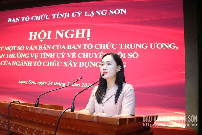 Phó Trưởng Ban Tổ chức Tỉnh ủy quán triệt các văn bản của Trung ương về chuyển đổi số ngành tổ chức xây dựng Đảng