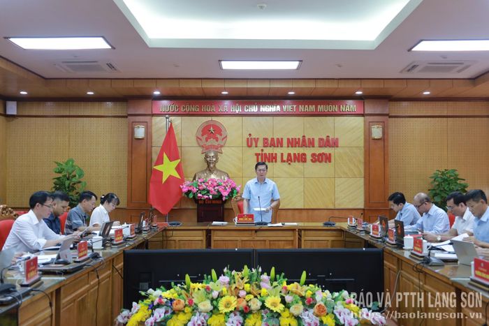 Đồng chí Đinh Hữu Học, Ủy viên Ban Thường vụ Tỉnh ủy, Phó Chủ tịch Thường trực UBND tỉnh kết luận cuộc họp