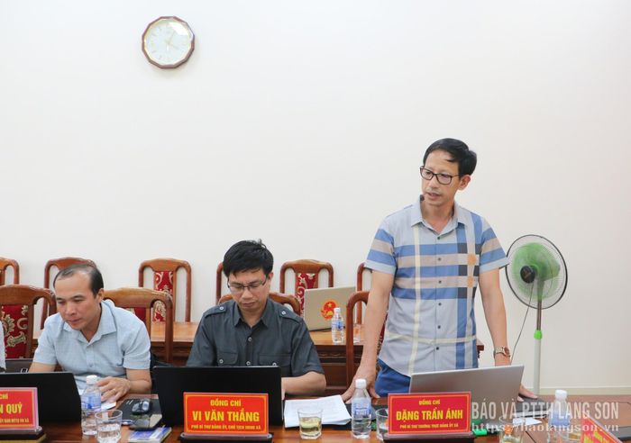 Lãnh đạo Đảng ủy xã Thống Nhất phát biểu tại buổi giám sát