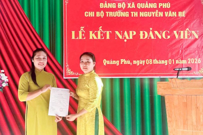 Trong 6 tháng đầu năm 2026, xã Quảng Phú đã kết nạp đạt 14/14 đảng viên