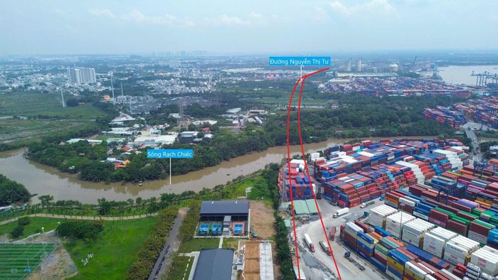 Vị trí vượt sông Rạch Chiếc của dự án.