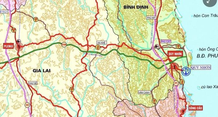 Vị trí hướng tuyến của tuyến cao tốc Gia Lai - Pleiku. Ảnh: Báo Xây Dựng