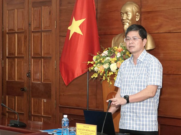 Phó Chủ tịch UBND tỉnh Nguyễn Hồng Hải phát biểu chỉ đạo tại cuộc họp