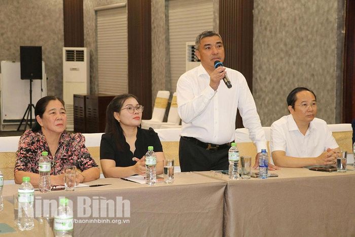 Đại diện chủ đầu tư Khu nghỉ dưỡng Wyndham Grand Vedana Ninh Binh phát biểu tại buổi làm việc.