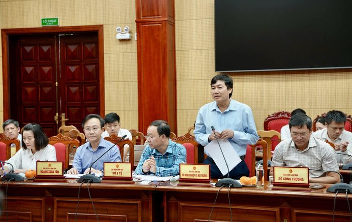 Đại diện lãnh đạo Sở Nông nghiệp và Môi trường phát biểu tại buổi làm việc - Ảnh: H.N