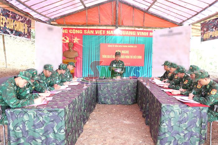 Đồn Biên phòng Mường Lèo diễn tập tại khu căn cứ giả định.